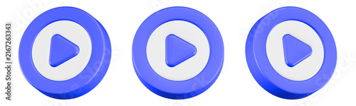 Tapety artystyczne Play icon 3D render circle button