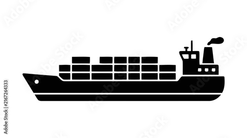 Vector illustration of cargo ship icon vector illustration on a transparent background