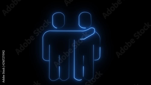 Two glowing human silhouettes standing together