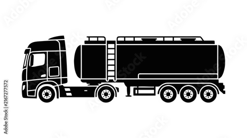 Vector illustration of tanker truck silhouette vector illustration on a transparent background