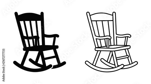 Vector illustration of rocking chair vector on a transparent background