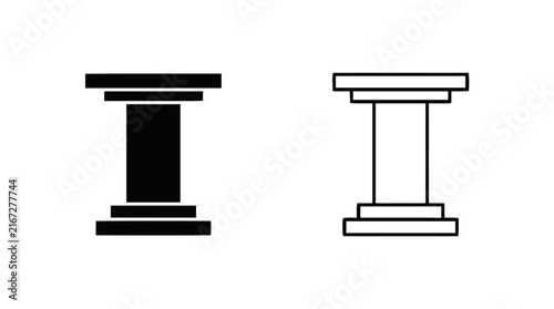 Vector illustration of column icon set on a transparent background
