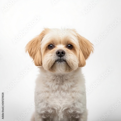  Cute Small Mixed Breed Puppy Sitting Isolated on White Background