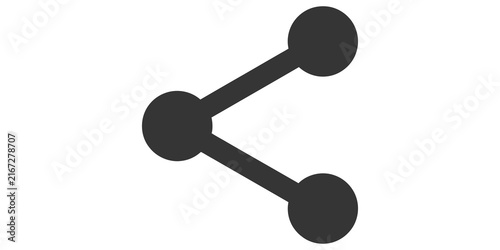 Cuadro en lienzo Share network icon with dark grey circular nodes connected by lines for digital media interface communication