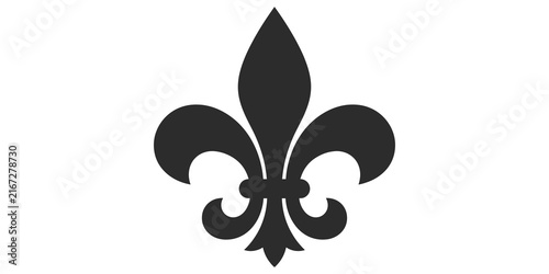 Obraz na plátně French fleur de lis symbol black heraldic emblem representing royalty nobility and historical tradition for classic design