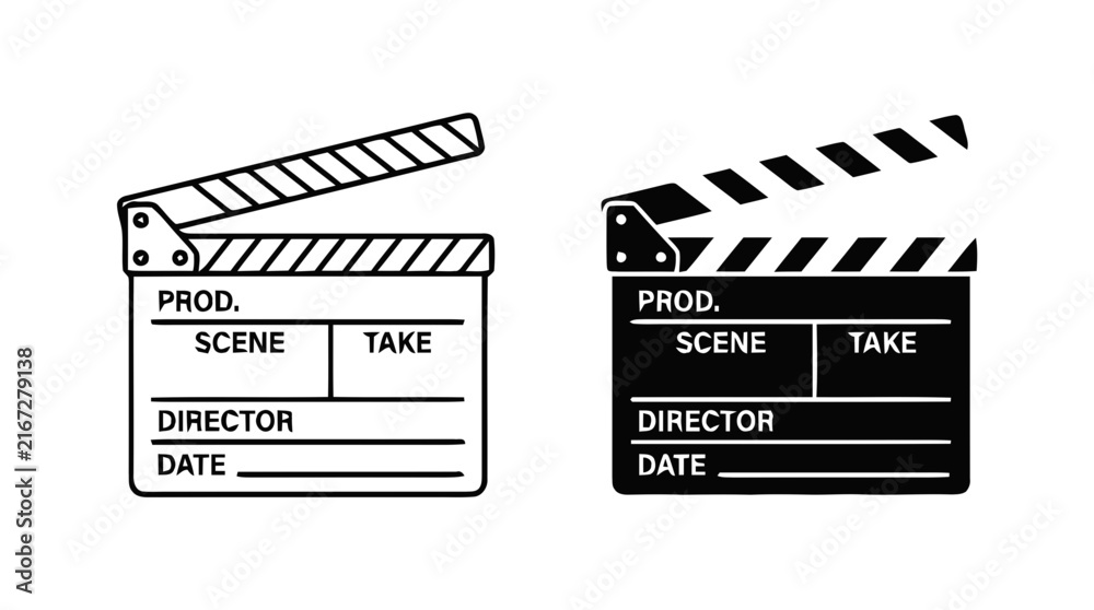Naklejka premium Vector illustration of film clapperboard on a transparent background