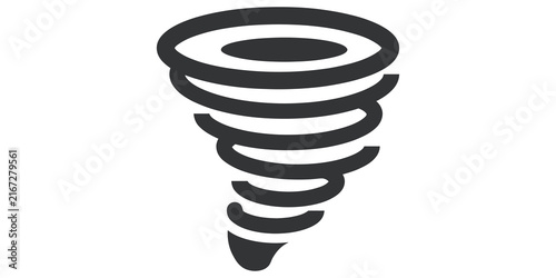Canvastavla Dark grey tornado cyclone icon for weather forecasting and natural disaster awareness