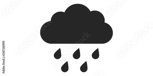 Fotografie Dark cloud with rain drops icon representing bad weather.