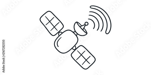 Orbital communication satellite transmitting signals for space technology.