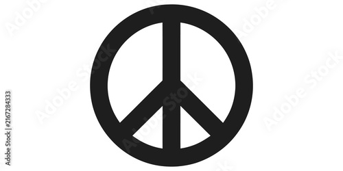 Foto Peace sign symbol black isolated icon representing harmony.
