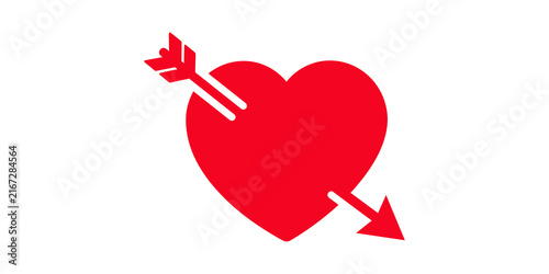 фотографія Heart with arrow icon red simple graphic element for love and romance concept