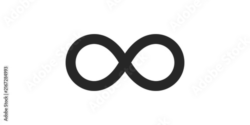 Infinity loop symbol black graphic design for digital art project uses.