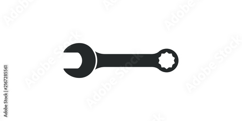 Obraz na płótnie Dual purpose combination wrench tool icon in black for industrial repair.