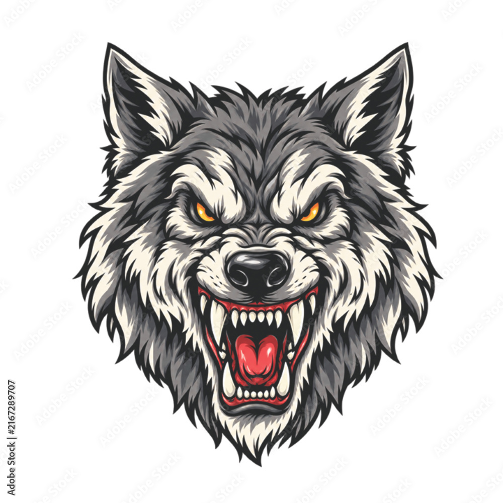 Fototapeta premium Wolf Head vector illustration