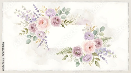 Watercolor floral bouquet greeting