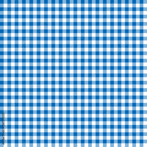 Cobalt Blue gingham check pattern background, cute seamless pastel grid texture