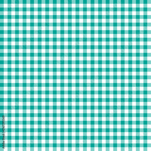 Teal Blue gingham check pattern background, cute seamless pastel grid texture