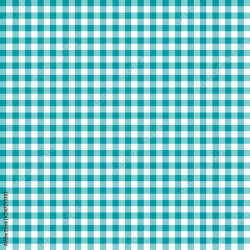 Peacock Blue gingham check pattern background, cute seamless pastel grid texture