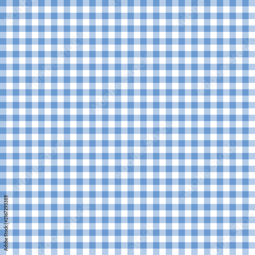 Marine Blue gingham check pattern background, cute seamless pastel grid texture