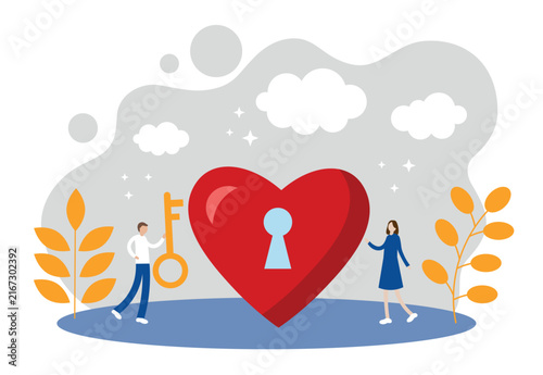 The concept of a love date, building a relationship, a new acquaintance and falling in love