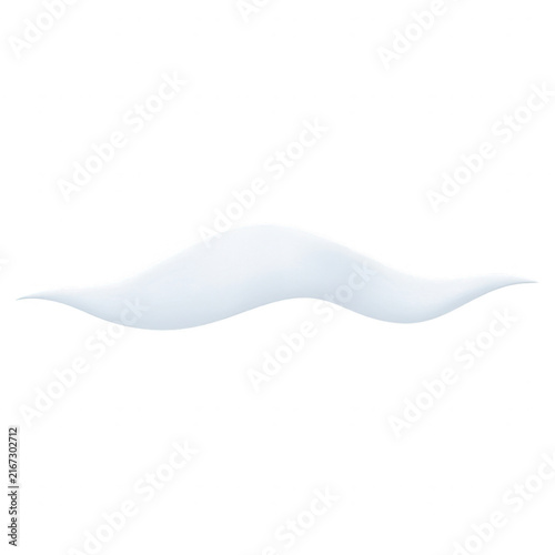 Une trace élégante et fluide de crème blanche ou de lotion cosmétique isolée sur un fond blanc pur, idéale pour les présentations de produits de soin de la peau et de beauté.