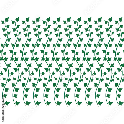 Motif répétitif de vignes de lierre vert sur fond blanc, créant un motif végétal élégant et organique pour le design textile, le papier peint ou les projets de décoration intérieure.