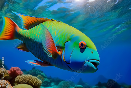 Ein farbenfroher Papageienfisch
