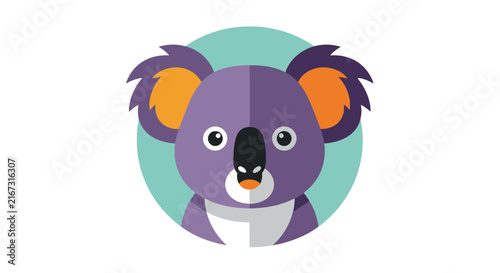 Photography Cute Koala Face Icon Illustration, Isolated on Transparent Background