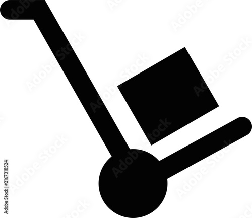 Quadro su tela Hand Truck with Delivery Box Icon Logistics Symbol Transparent PNG