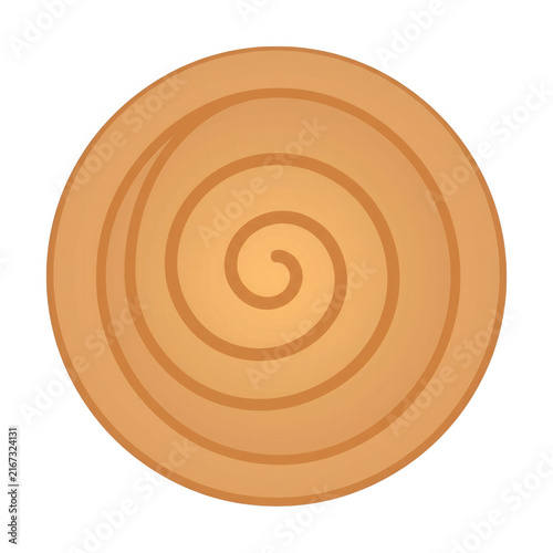 Ilustración vectorial de un círculo con diseño de espiral concéntrica en tonos marrones, ideal para elementos gráficos minimalistas, fondos abstractos o iconos de carga de estilo moderno.