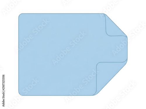 Icono de archivo de documento azul claro con una esquina doblada sobre un fondo blanco limpio, ideal para diseño de interfaz de usuario, aplicaciones móviles y elementos de navegación web.