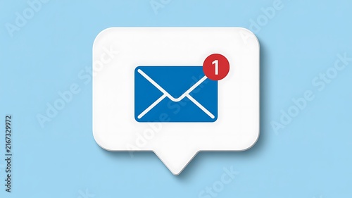 New email notification concept with envelope icon and unread message alert