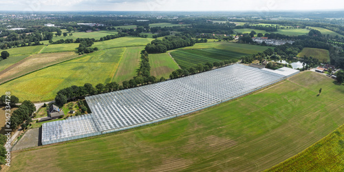 aerial view of a commercial greenhouse