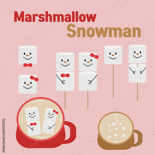 Cute Marshmallow Snowman Winter Treat