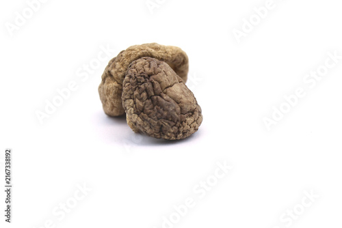 Obraz na płótnie Dried shiitake mushrooms on a white background.