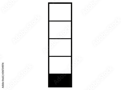Blank photo booth strip template isolated on transparent background