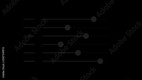 Black dot plot rankings shifting across horizontal scales on transparent background