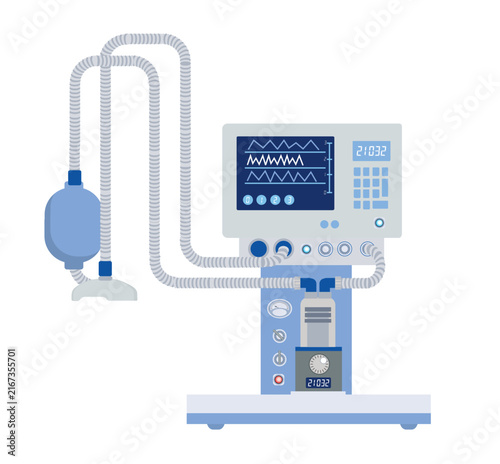 Medical ventilator machine providing life support in hospital