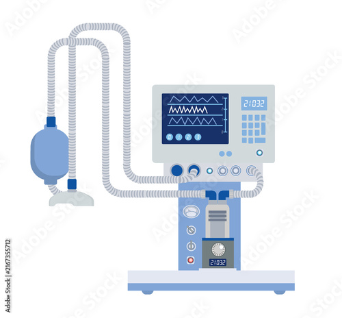 Medical ventilator machine providing life support in hospital