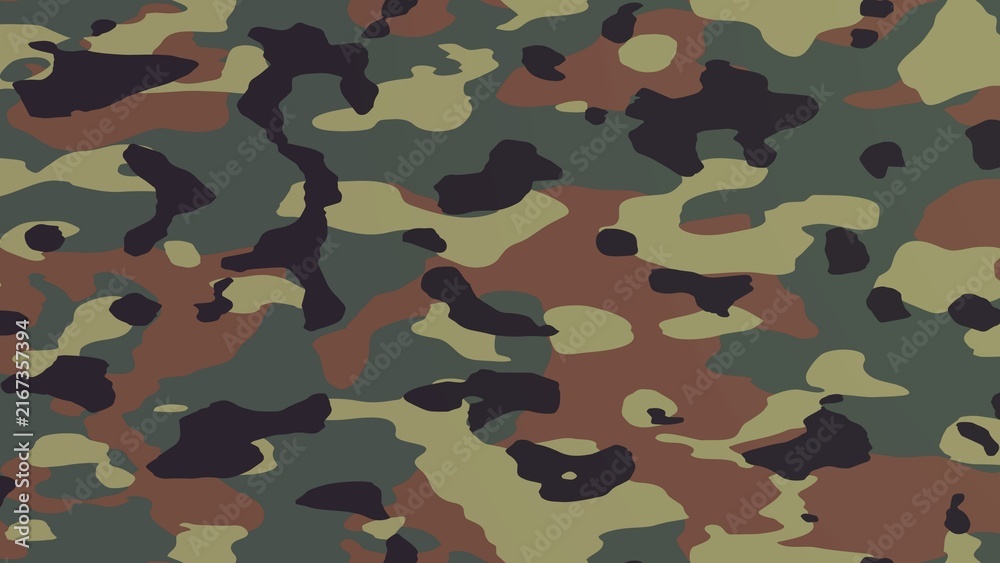 Fototapeta premium Classic woodland camouflage pattern seamless background vector military camo texture for modern graphic design