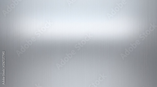 Brushed metal texture background with vertical light streaks and a smooth metallic surface finish for industrial design