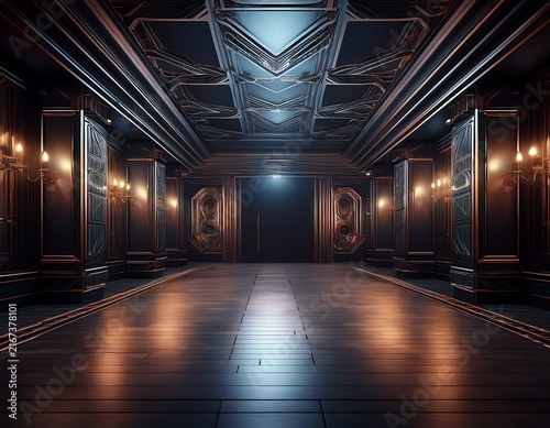 dark executive backstage corridor premium stage access area
