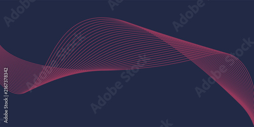 Thin line wavy background. Abstract black lines wave curve motion on white background vector. Red abstract wave thin curved lines graphic for design
