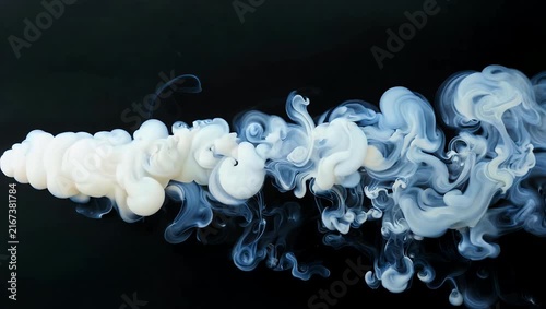 abstract ultra-sharp 4K footage features white smoke or steam drifting horizontally from right to left across a deep black background creating a minimalist and atmospheric effect ideal for creative