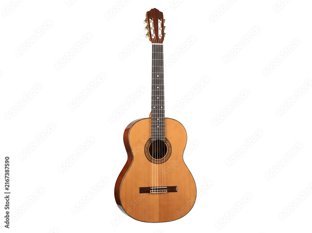 Obraz premium Wooden Acoustic Instrument Isolated