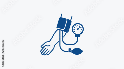 Foto Hand with Blood Pressure Monitor Device.