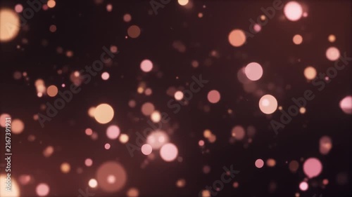 Rose Gold and Champagne Bokeh Particles Floating Motion Loop