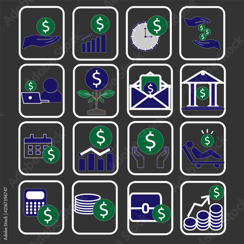 Income vector icon in a dollar logo style; suitable for apps, the web, and Android.