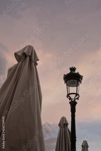 Cityscape at dusk in Bordeaux, France