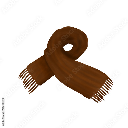 warm brown scarf illustration for autumn seasonal 